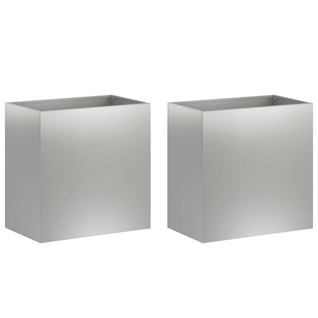 Trädgårdsplanterare 2 St Silver 50 X 30 X 50 Cm