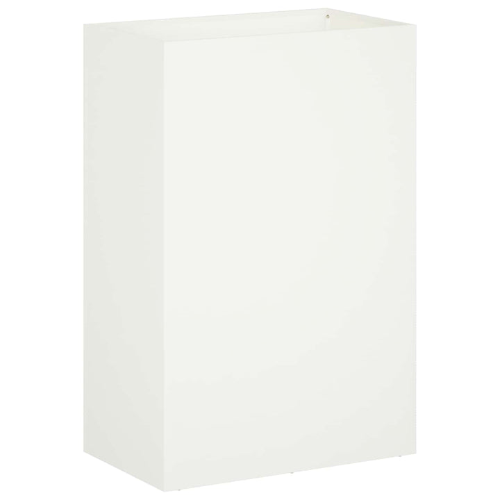 Trädgårdsplanterare Vit 50 X 30 X 75 Cm Kallvalsat Stål