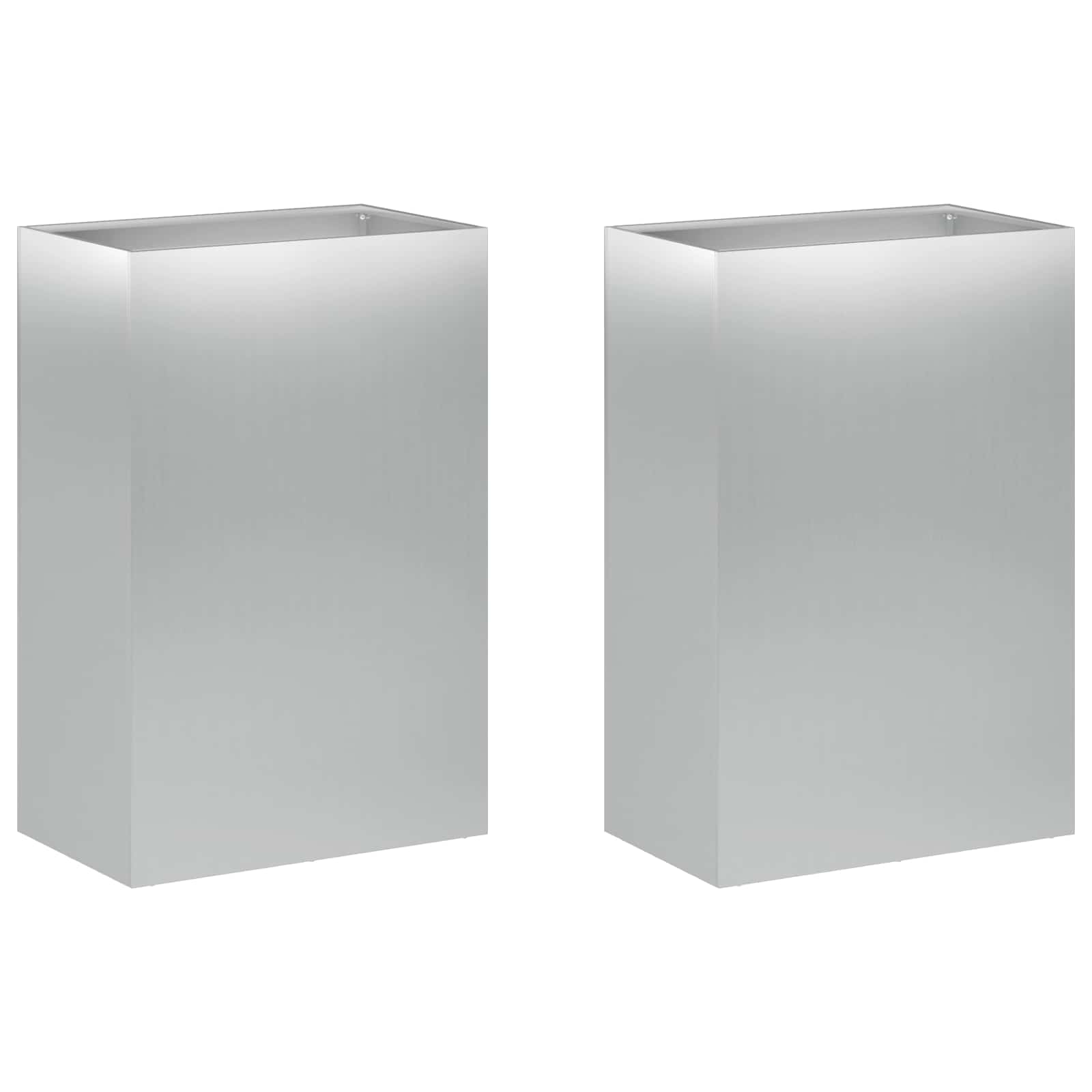Trädgårdsplanterare 2 St Silver 50 X 30 X 75 Cm