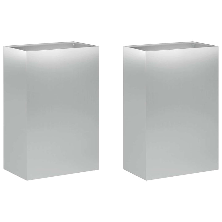 Trädgårdsplanterare 2 St Silver 50 X 30 X 75 Cm