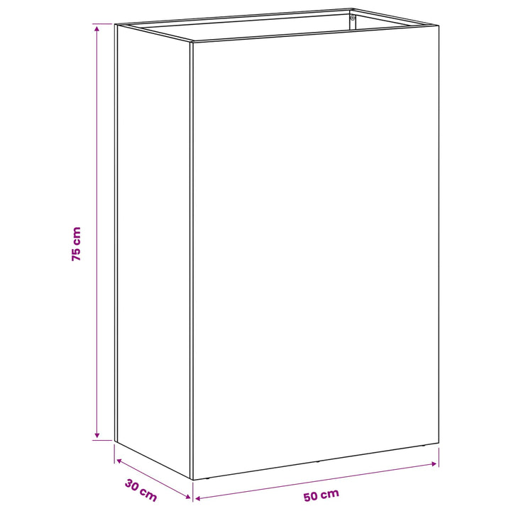 Trädgårdsplanterare 2 St Silver 50 X 30 X 75 Cm