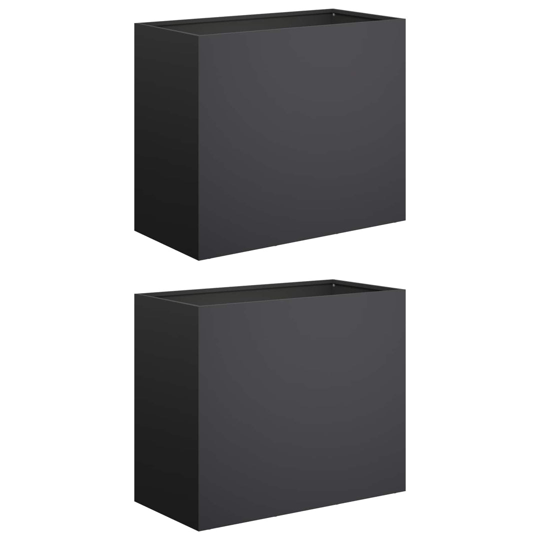 Trädgårdsplanterare 2 St Svart 60 X 30 X 40 Cm Kallvalsat Stål