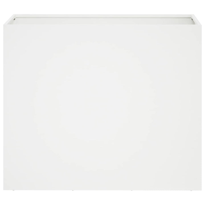 Trädgårdsplanterare 2 St Vit 60 X 30 X 40 Cm Kallvalsat Stål