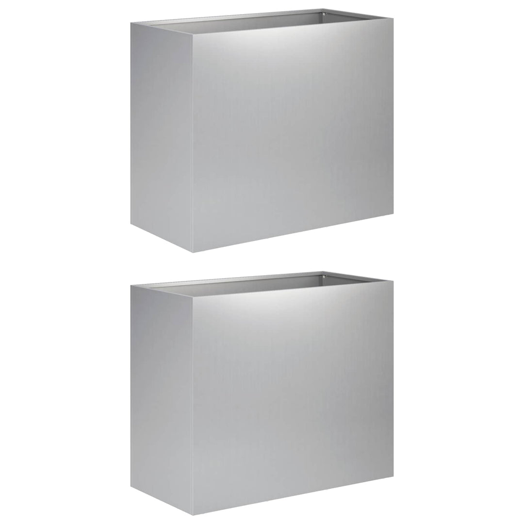 Trädgårdsplanterare 2 St Silver 60 X 30 X 40 Cm