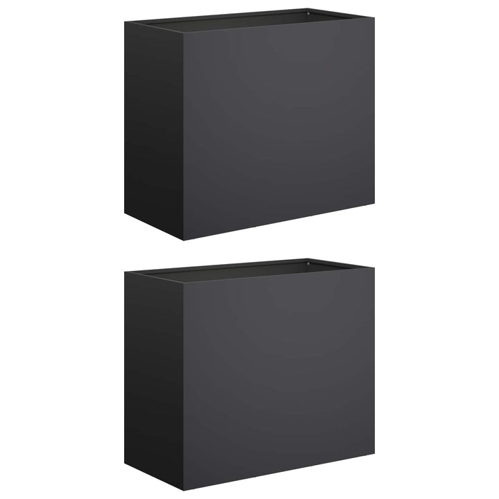 Trädgårdsplanterare 2 St Svart 60 X 30 X 50 Cm Kallvalsat Stål