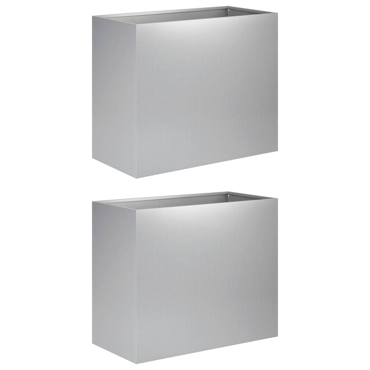 Trädgårdsplanterare 2 St Silver 60 X 30 X 50 Cm