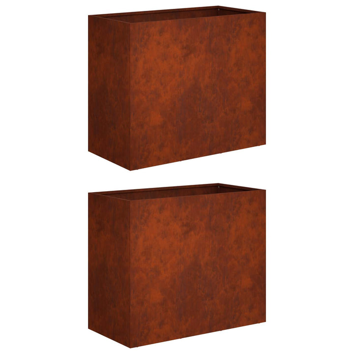 Trädgårdsplanterare 2 St Rostig 60 X 30 X 50 Cm