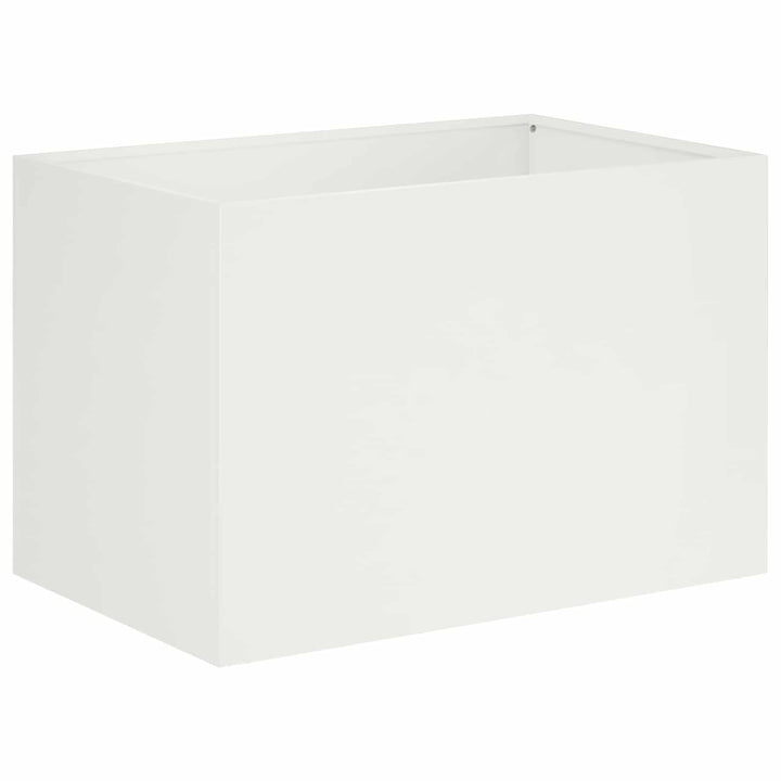 Trädgårdsplanterare 2 St Vit 50 X 40 X 40 Cm Kallvalsat Stål