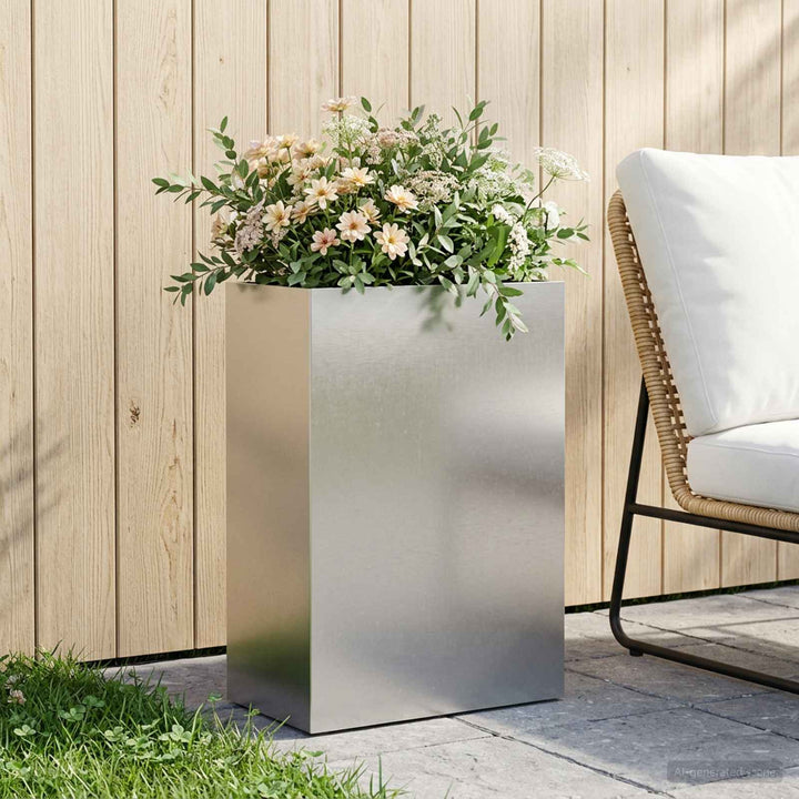 Trädgårdsplanterare Silver 50 X 40 X 75 Cm Rostfritt Stål