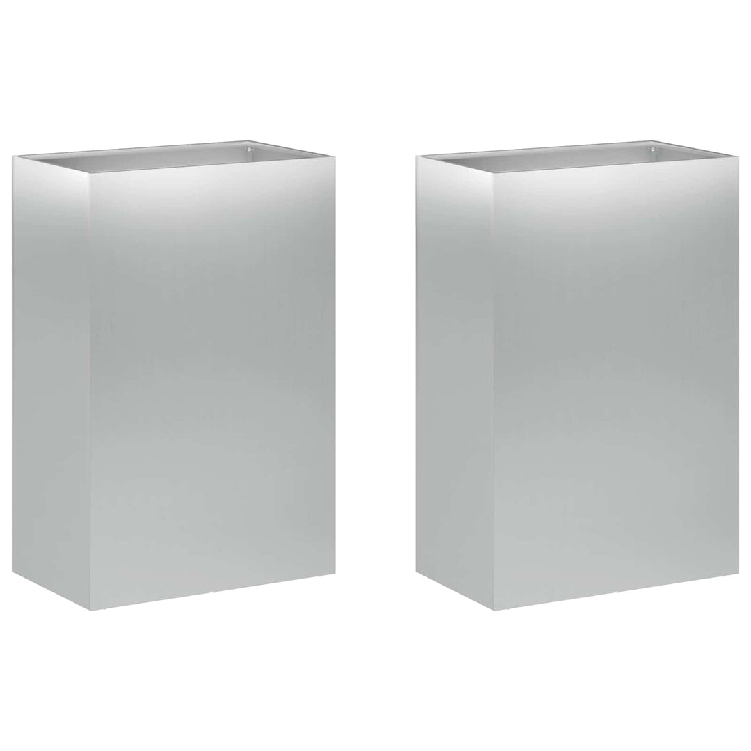 Trädgårdsplanterare 2 St Silver 50 X 40 X 75 Cm