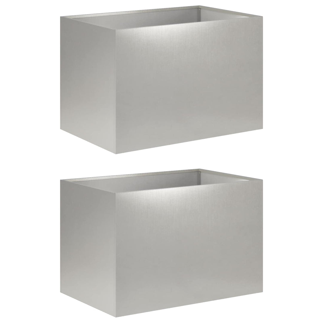 Trädgårdsplanterare 2 St Silver 60 X 40 X 40 Cm Rostfritt Stål
