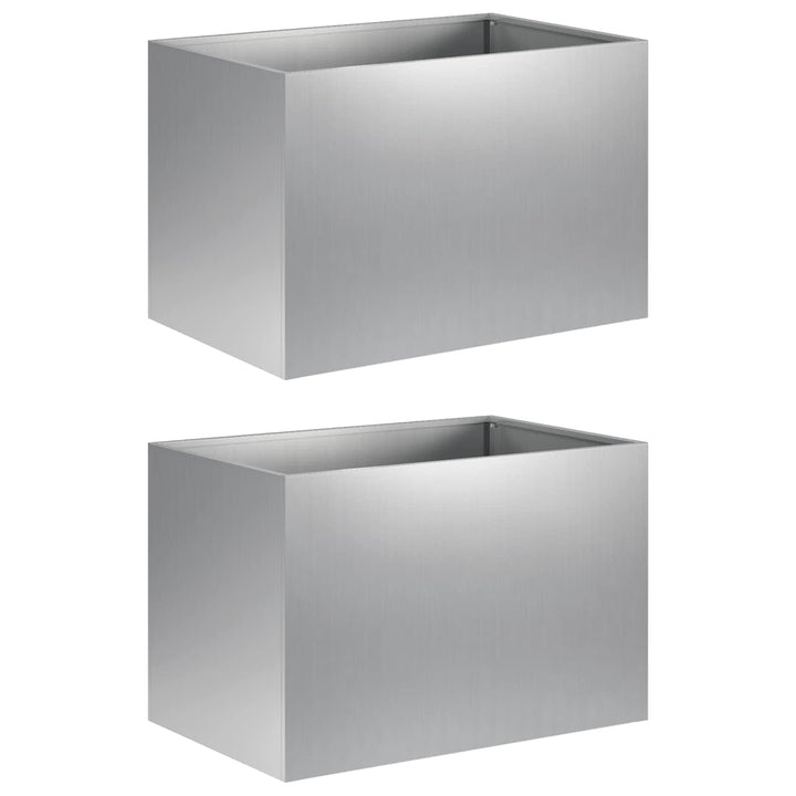 Trädgårdsplanterare 2 St Silver 60 X 40 X 40 Cm