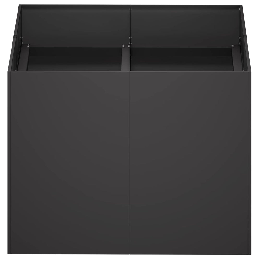 Trädgårdsplanterare Svart 80 X 80 X 60 Cm Kallvalsat Stål
