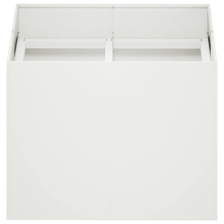 Trädgårdsplanterare Vit 80 X 80 X 60 Cm Kallvalsat Stål