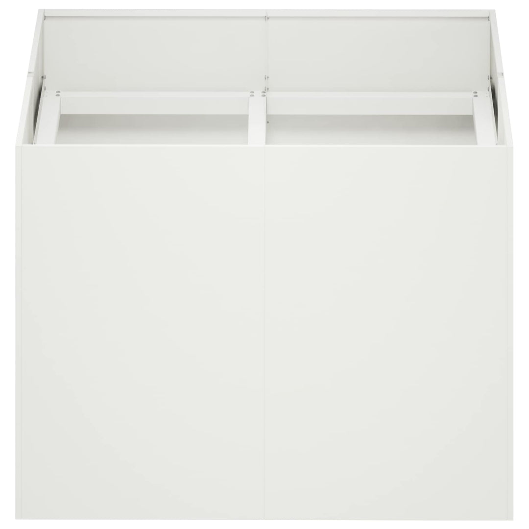 Trädgårdsplanterare Vit 80 X 80 X 60 Cm Kallvalsat Stål