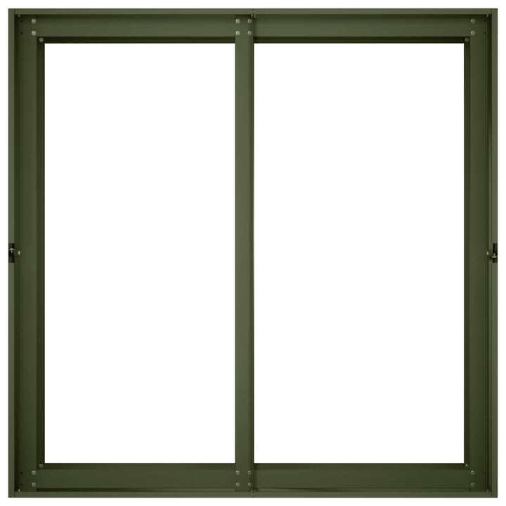 Trädgårdsplanterare Olivgrön 80 X 80 X 60 Cm Kallvalsat Stål
