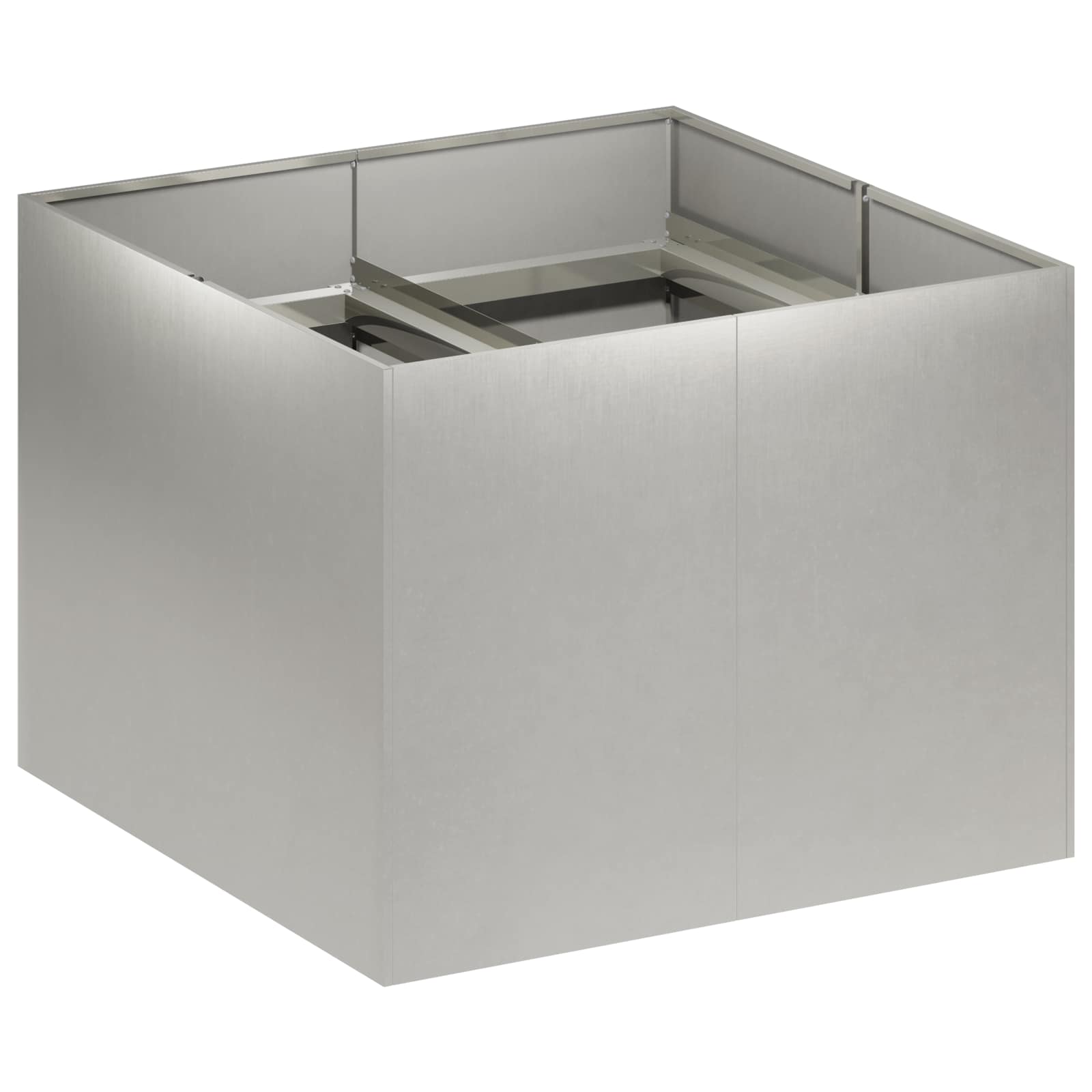Trädgårdsplanterare Silver 80 X 80 X 60 Cm Rostfritt Stål