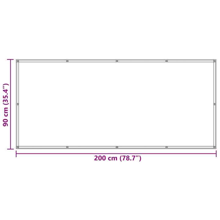 Balkong Skärm 90 X 200 Cm Pu-Belagt Oxford Alu