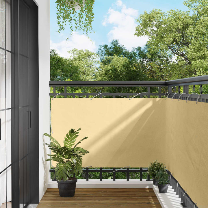Balkong Skärm Sand 100 X 600 Cm Oxford Tyg
