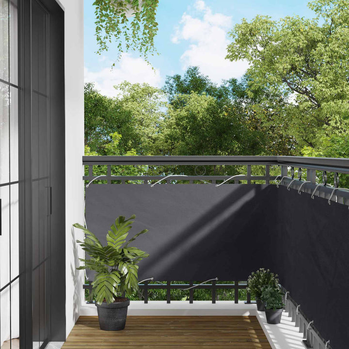 Balkong Skärm Antracit 75 X 200 Cm Pu-Belagt Oxford Alu