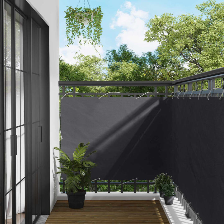 Balkong Skärm Antracit 110 X 400 Cm Oxford Tyg