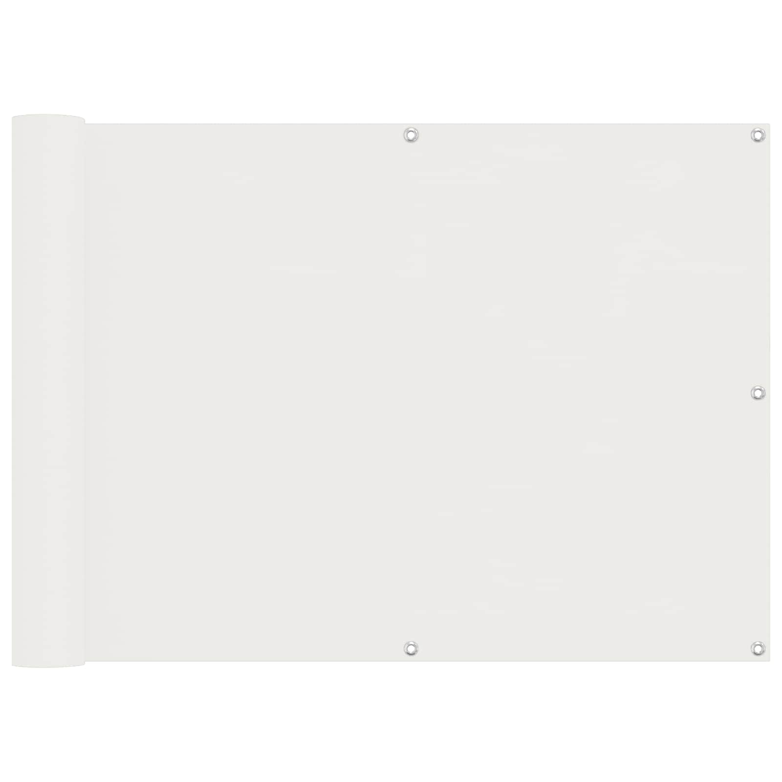 Balkong Skärm Vit 75 X 200 Cm Pu-Belagt Oxford Alu