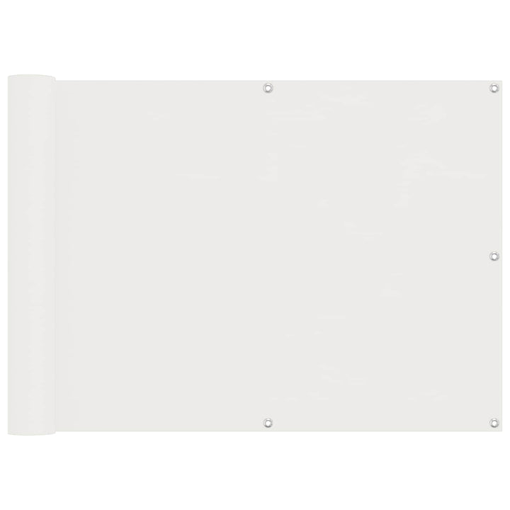 Balkong Skärm Vit 75 X 200 Cm Pu-Belagt Oxford Alu