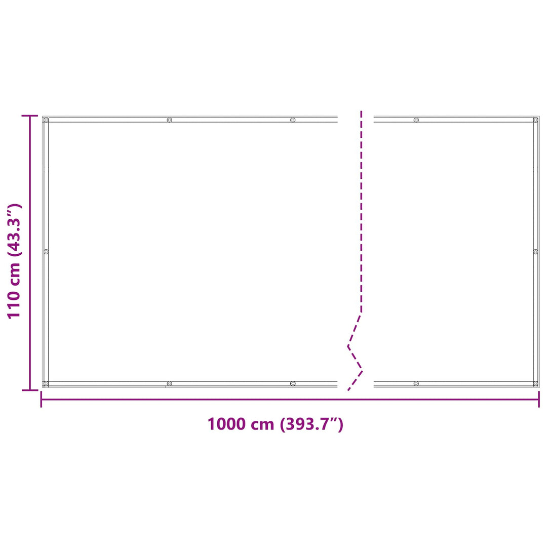 Balkong Skärm Vit 110 X 1000 Cm Oxford Tyg