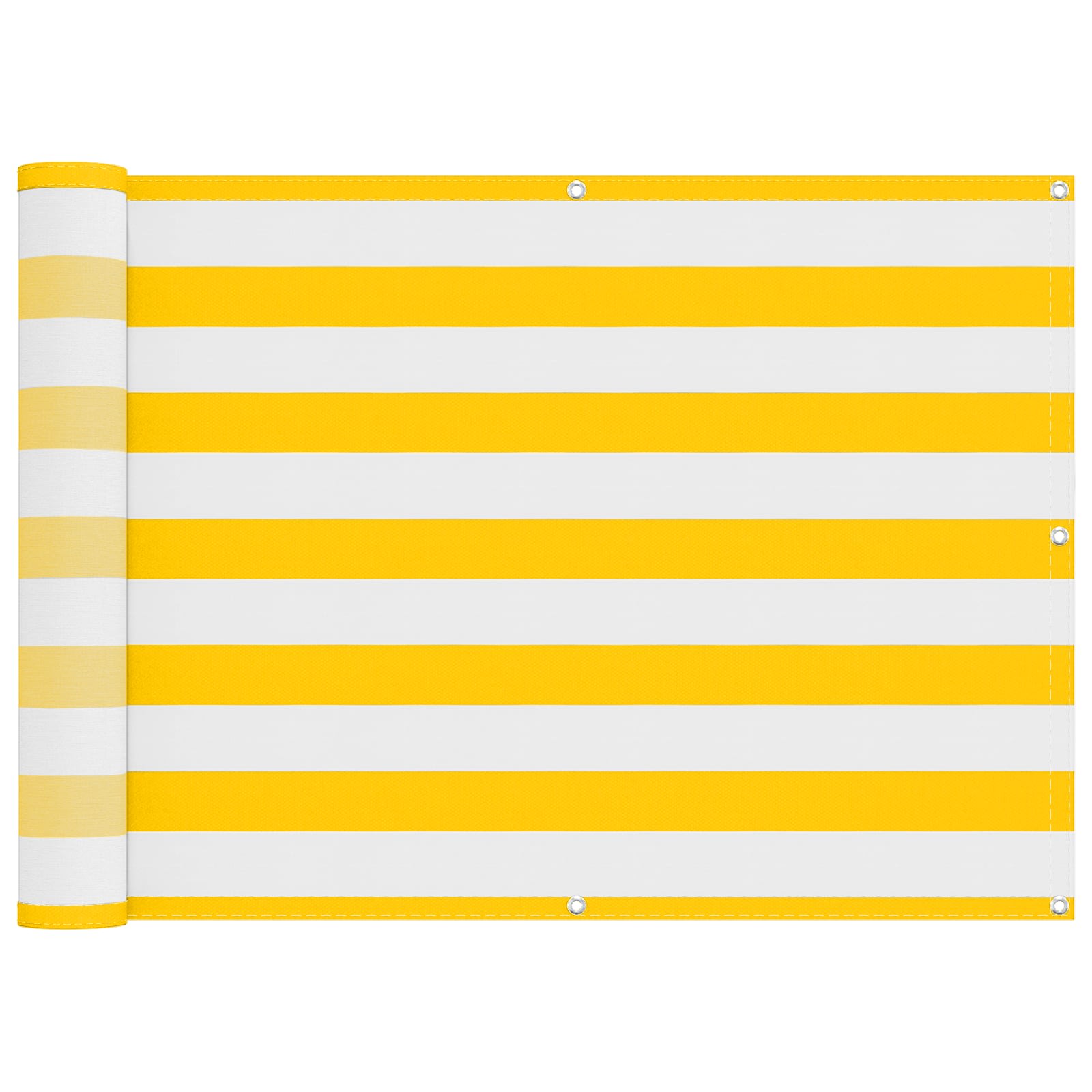 Balkong Skärm 75 X 200 Cm Oxford Tyg Rektangulär Gul Och Vit
