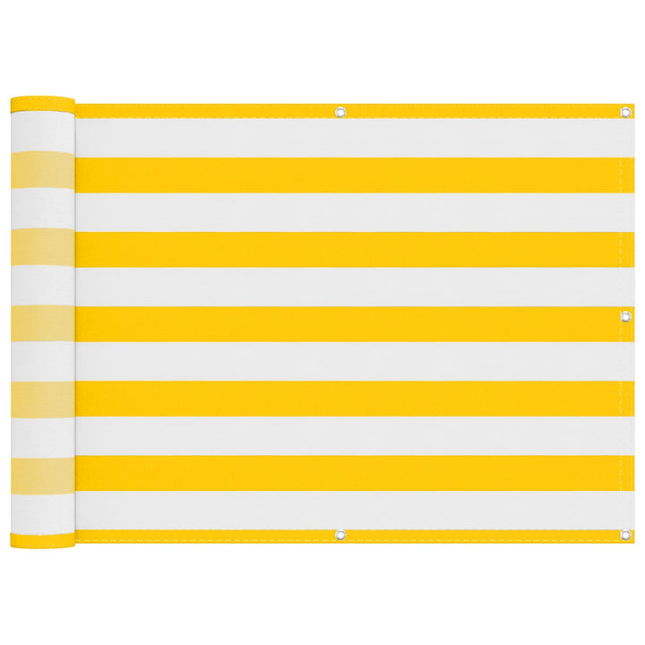 Balkong Skärm 75 X 200 Cm Oxford Tyg Rektangulär Gul Och Vit