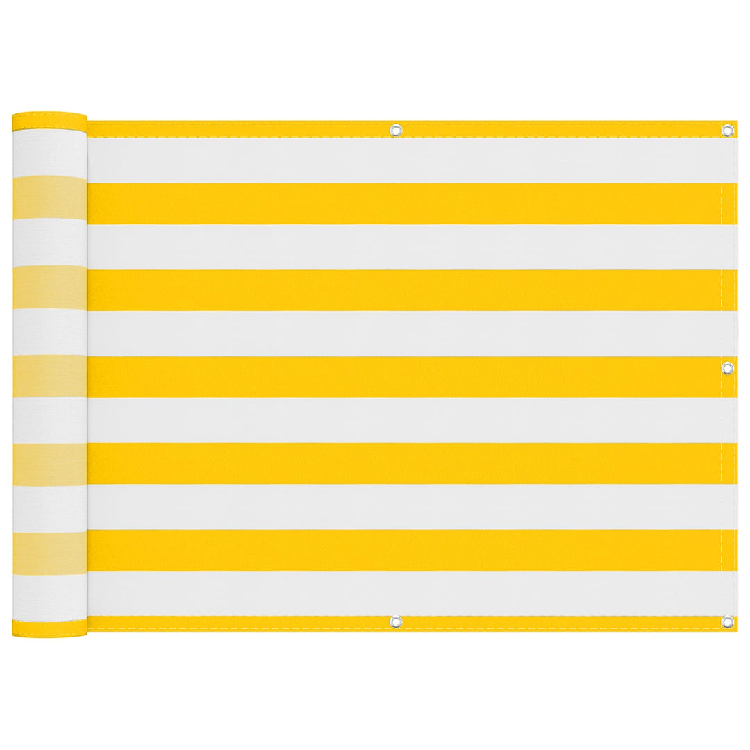 Balkong Skärm 75 X 200 Cm Oxford Tyg Rektangulär Gul Och Vit