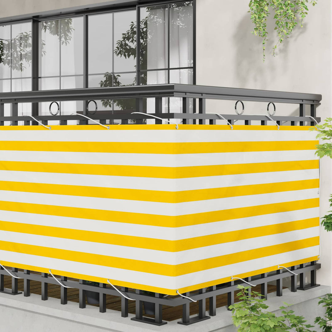 Balkong Skärm 100 X 300 Cm Oxford Tyg Rektangulär Gul Och Vit