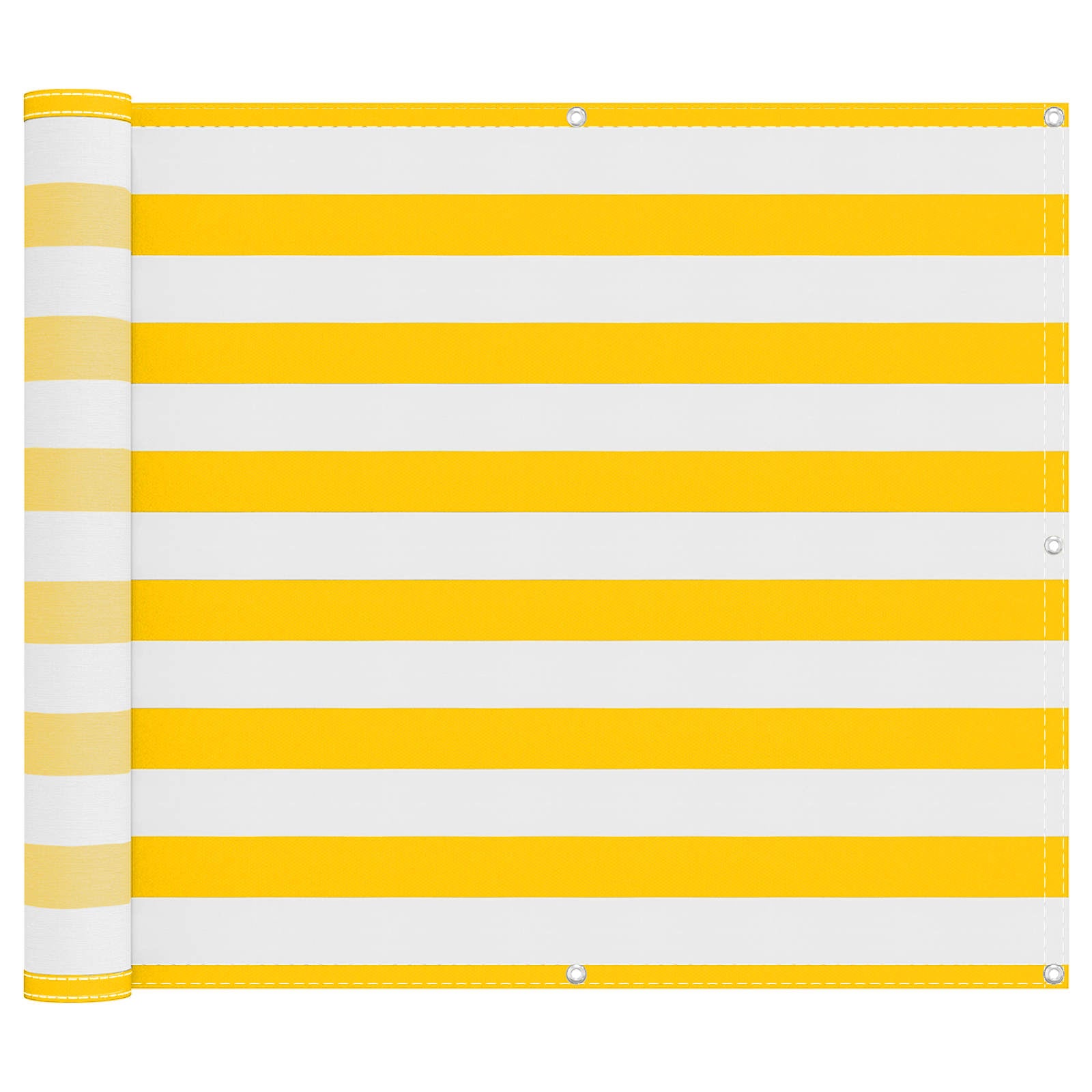 Balkong Skärm 100 X 500 Cm Oxford Tyg Rektangulär Gul Och Vit