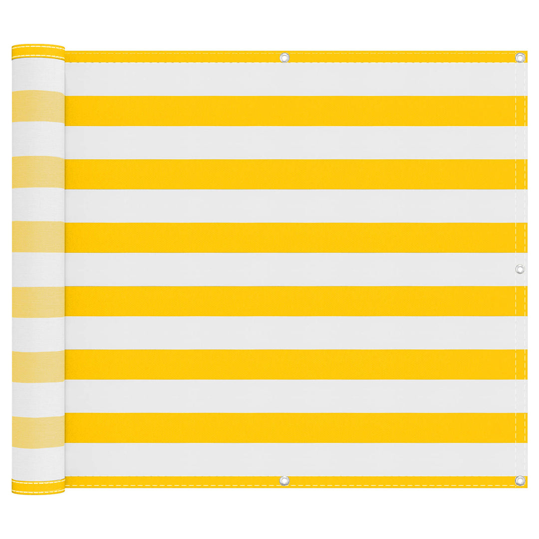 Balkong Skärm 100 X 500 Cm Oxford Tyg Rektangulär Gul Och Vit