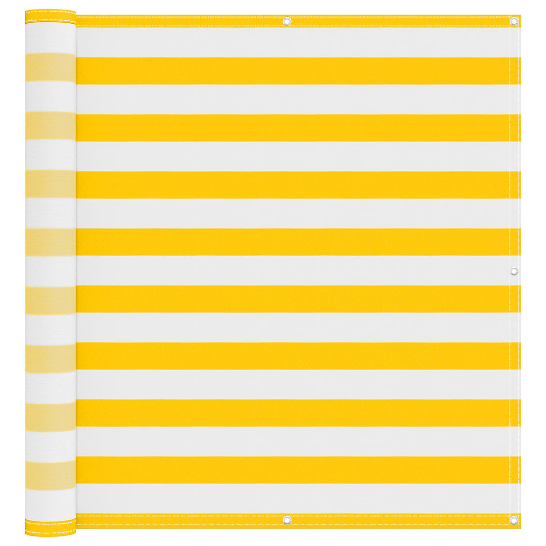 Balkong Skärm 110 X 800 Cm Oxford Tyg Rektangulär Gul Och Vit