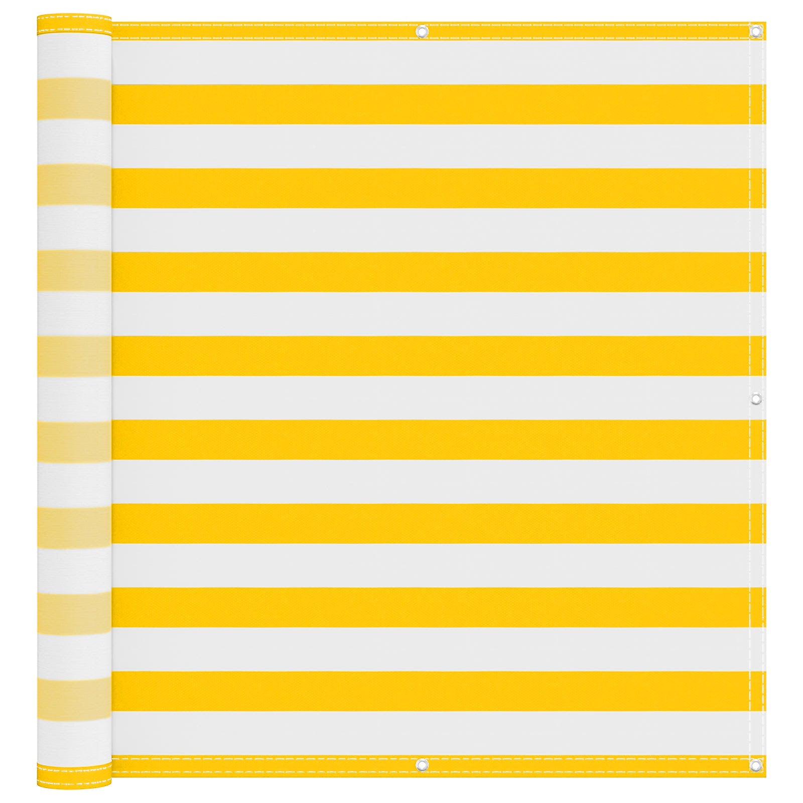 Balkong Skärm 120 X 200 Cm Oxford Tyg Rektangulär Gul Och Vit