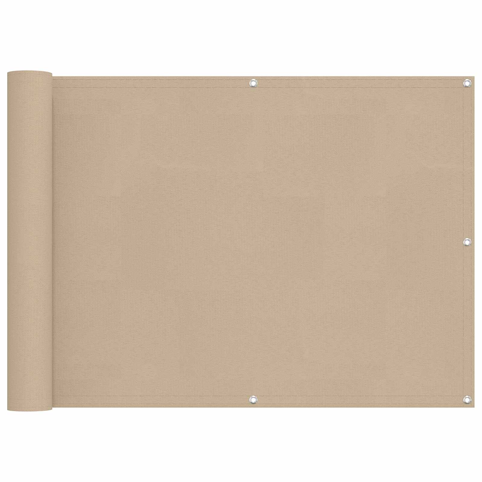 Balkong Skärm Beige 75 X 200 Cm Pu-Belagt Oxford Alu