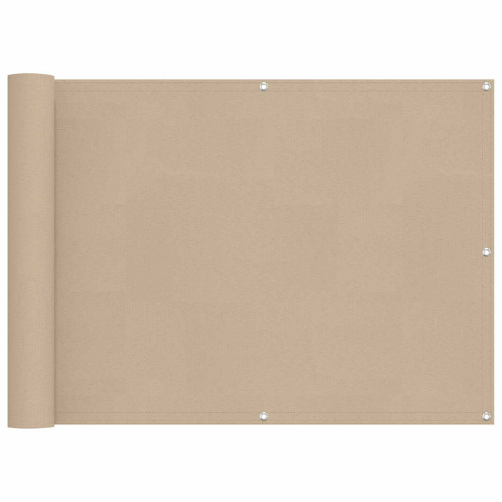 Balkong Skärm Beige 75 X 200 Cm Pu-Belagt Oxford Alu