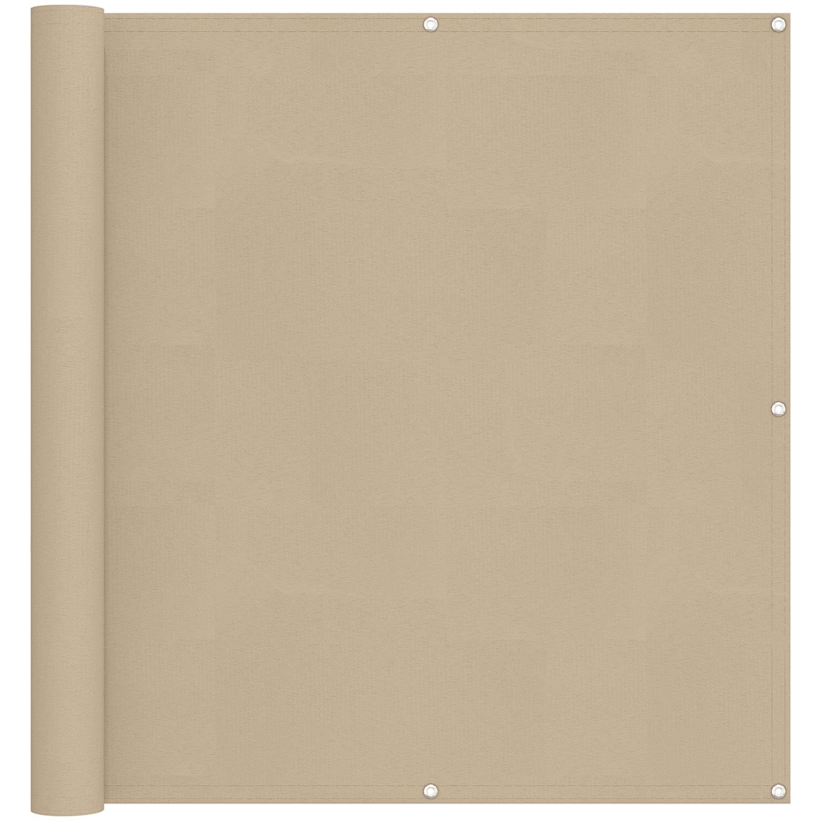 Balkong Skärm Beige 110 X 400 Cm Oxford Tyg