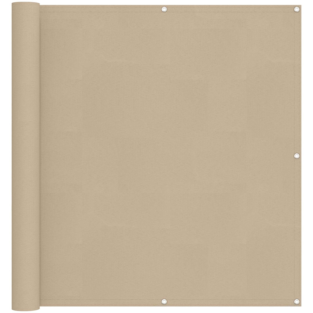 Balkong Skärm Beige 110 X 500 Cm Oxford Tyg