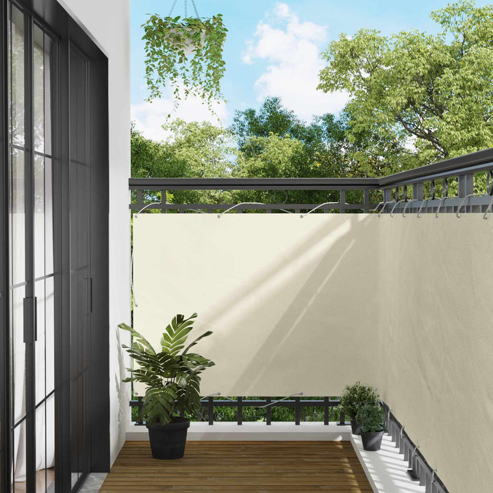 Balkong Skärm Kräm 110 X 400 Cm Oxford Tyg