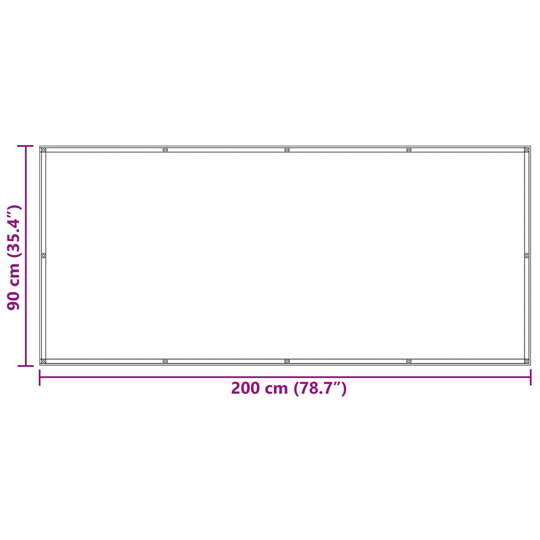 Balkong Skärm 90 X 200 Cm Pu-Belagt Oxford Alu