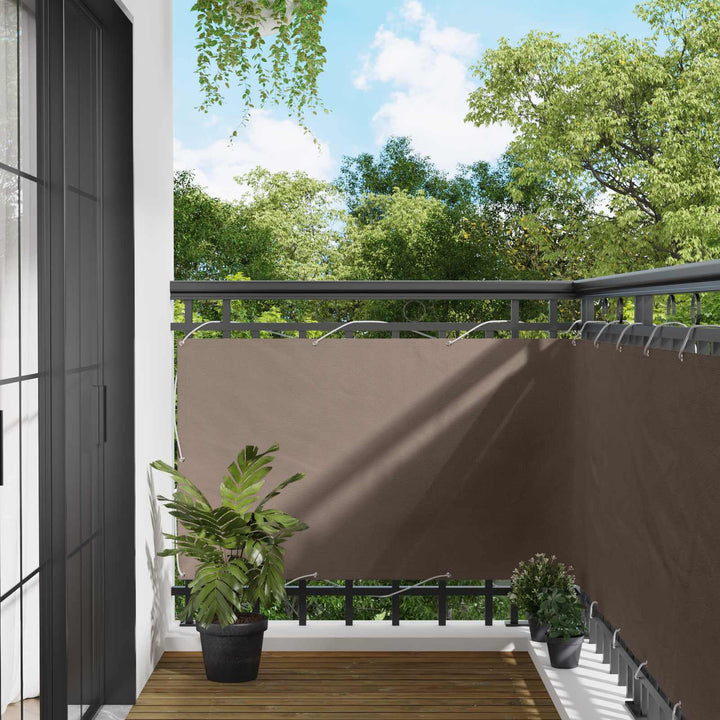 Balkong Skärm Taupe 100 X 500 Cm Oxford Tyg