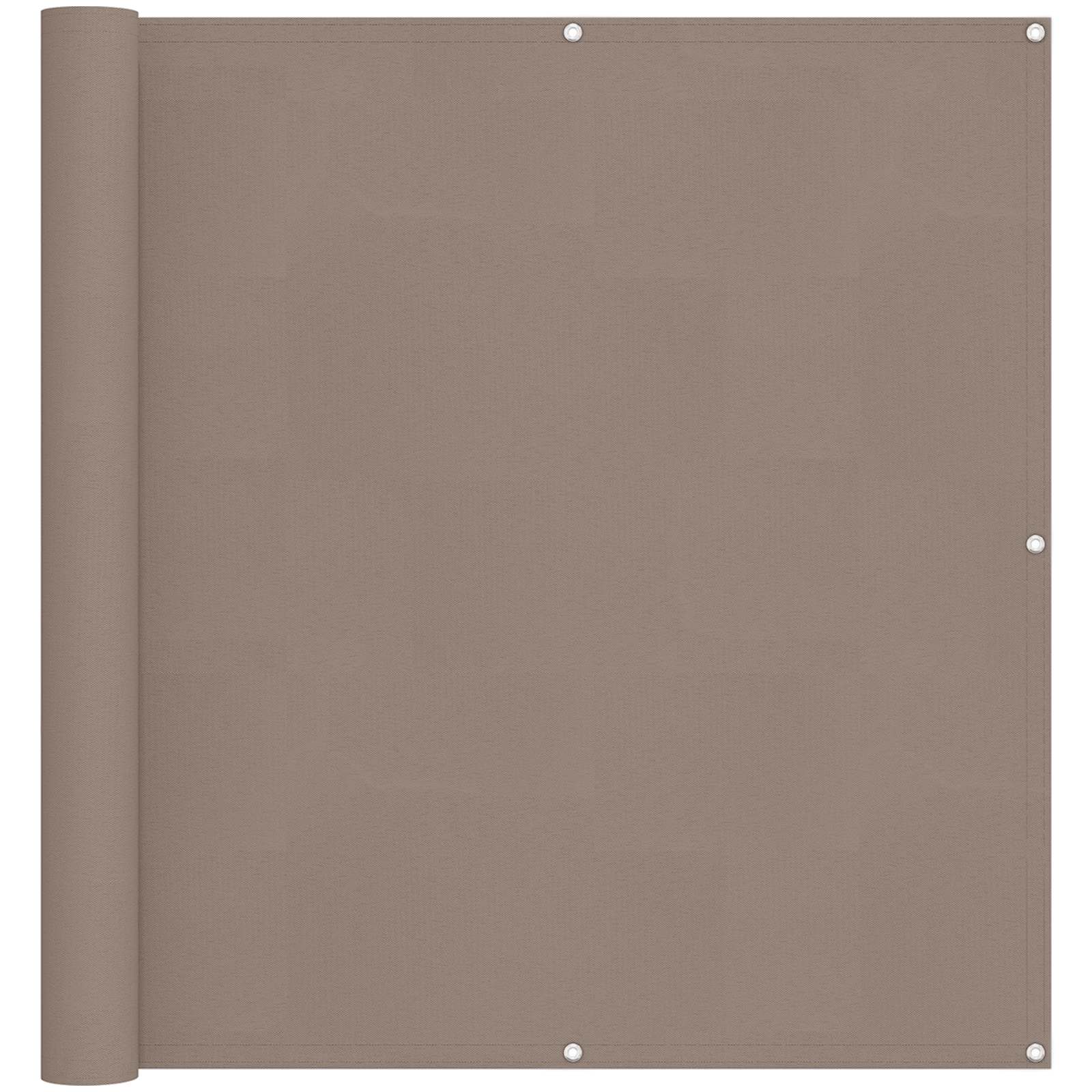 Balkong Skärm Taupe 110 X 200 Cm Oxford Tyg