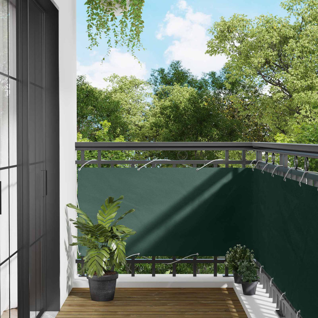 Balkong Skärm 75 X 200 Cm Pu-Belagt Oxford Alu