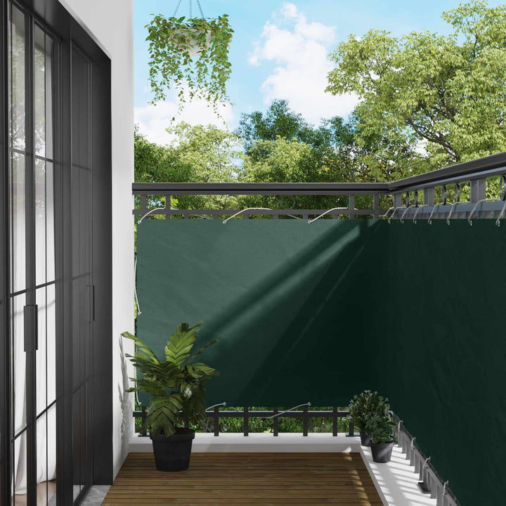 Balkong Skärm Mörkgrön 110 X 500 Cm Oxford Tyg