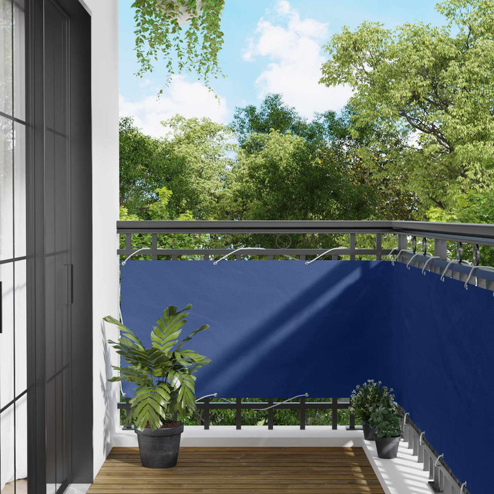 Balkong Skärm Blå 75 X 200 Cm Pu-Belagt Oxford Alu