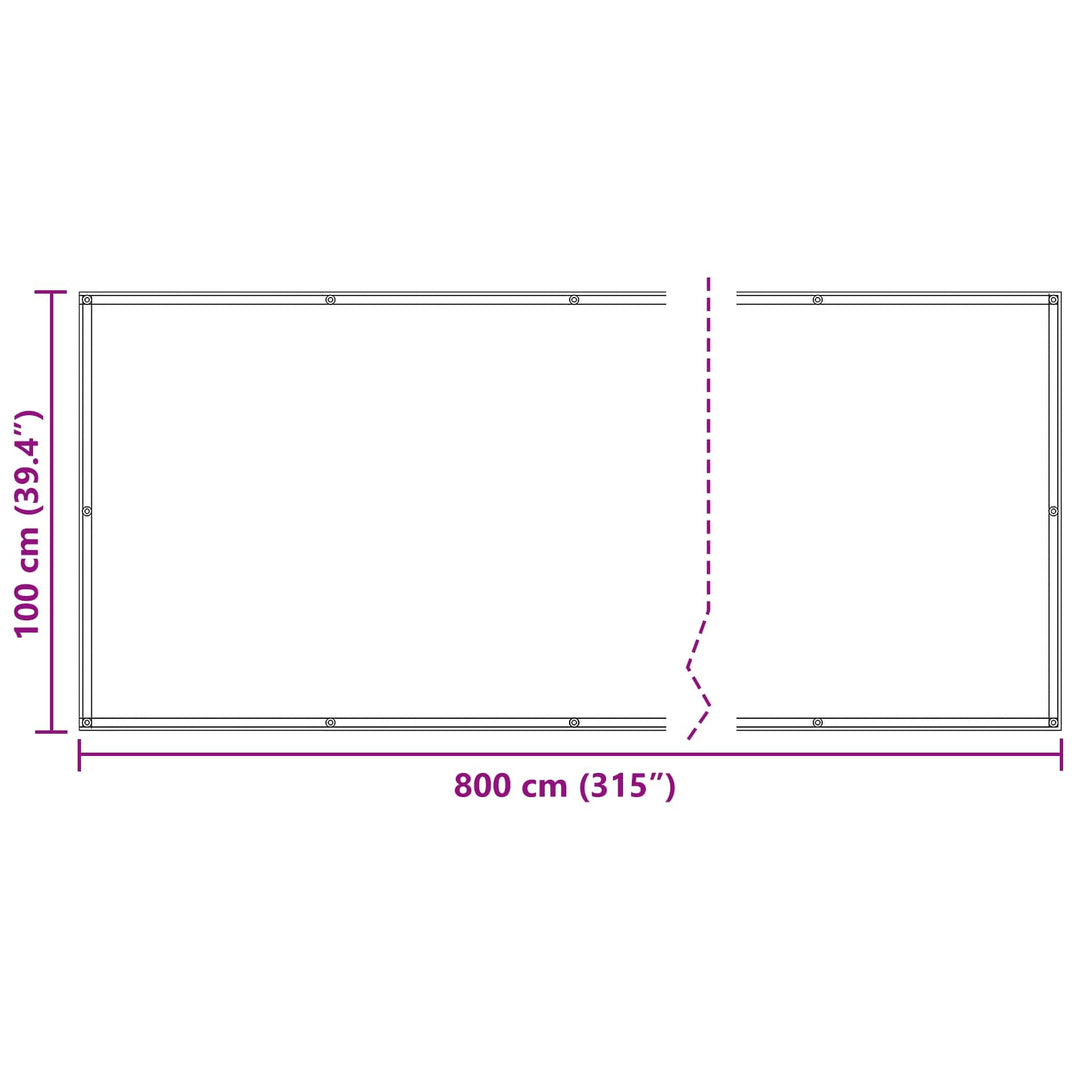 Balkong Skärm Gul 100 X 800 Cm Oxford Tyg