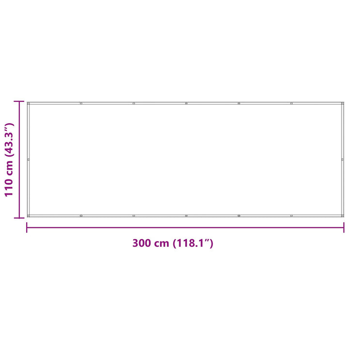 Balkong Skärm Gul 110 X 300 Cm Oxford Tyg