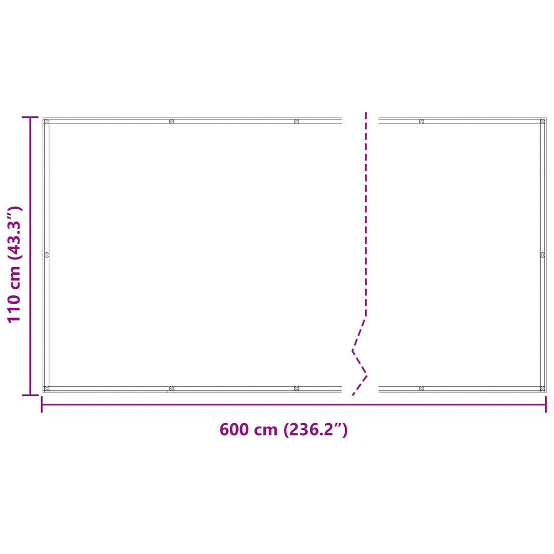 Balkong Skärm Gul 110 X 600 Cm Oxford Tyg